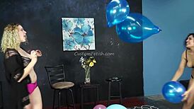 I share my behind-the-scenes moments with a fetish model blowing up balloons