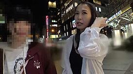 street vibes with asian babe dripping wet. denim soaked from japanese homemade action!