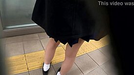 Did you spot that cute japanese teen's pussy on the train?