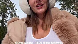 Two slutty friends suck cocks in snowy outdoor adventure