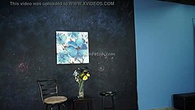 I share my behind-the-scenes moments with a fetish model blowing up balloons