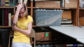 russian slender shoplifting teen got punished with hard fucking