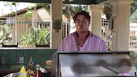 i'm a horny teen in the shower with my stepbro watchin scary movies