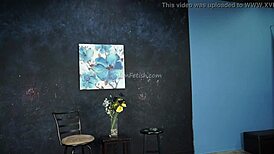 I share my behind-the-scenes moments with a fetish model blowing up balloons