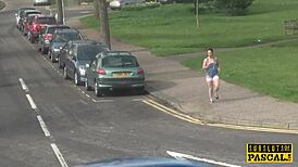 British submissive with pulled hair in intense session