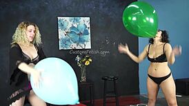 I share my behind-the-scenes moments with a fetish model blowing up balloons