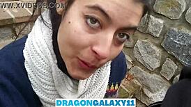 Risky outdoor blowjob in park near curious neighbors