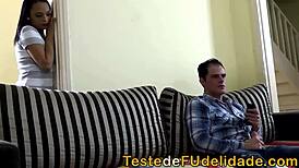 Tio enjoys intimate moments with his sobrinha gostosa, exploring oral and anal pleasures with big cocks