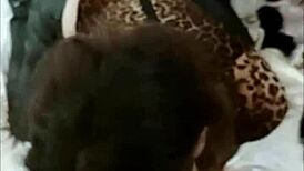 French Amateur in Black Leather Pants Rimming POV