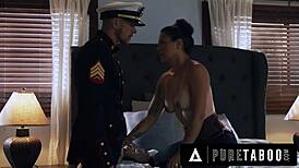 Lonely widow Dana Vespoli craves her stepson in her husband's military uniform!