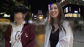 street vibes with asian babe dripping wet. denim soaked from japanese homemade action!