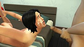 in this 3d anime game, a guy ends up fucking his cartoon friend in a casual hookup