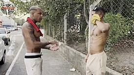 Outdoor anal with muscular gay couple in the country