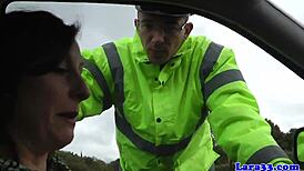 Classy British Mature in Heels Swallows Cum After Ball Licking