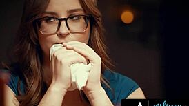 Girlsway lonely woman cheats with boss wife Angela White, scissoring at couple dinner