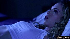 The beautiful stepdaughter bounces on the hard dick