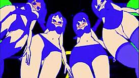 pacman ghost girls dance in three phases