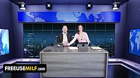 Channelskeet Breaking News - Male anchor freeuse bangs redhead colleague and 18yo protester