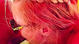 vicky sucking cock in croatia, getting cum all over