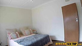 african sex trip unfolds as black cheerleader deepthroats her coach’s big white cock in pov.