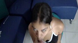 Oh wow, I caught the young Colombian maid masturbating her tight vagina in my room!