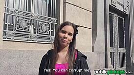 Brunette Brittney picked up for a wild POV fuck