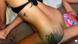 Cute Tattooed Teens Explore Horny Tribbing in Homemade Latina Clip. Scissoring Gets Wild in Bedroom!