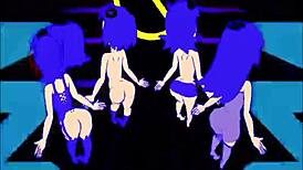 pacman ghost girls dance in three phases