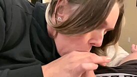 Humpday Turns Wild With Amateur Wife’s POV Blowjob and Messy Cumshot.