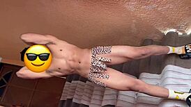 Emotional Undressing Of Muscular Mexican Model Leads To Cock Sucking