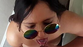 My BEST cum swallow in slow motion with big tits