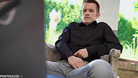 i am sarah cute, a brunette teen catching a guy jerking off and giving him reverse cowgirl cock ride with anal and facial