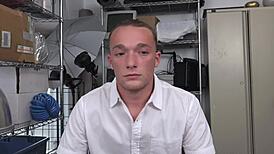 Black rough male chats about getting a blowjob from white obedient gay boy in hardcore interracial casting 😏💦