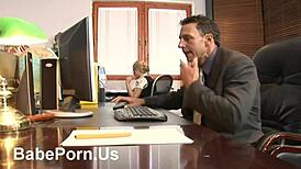 hey, secretary getting anal at work?