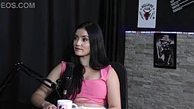 Karen Gonçalves in Sheer Red Gang Bang with 6 Men