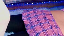 Chubby femboy gets ass fucked with handjob finish