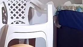 Watch me masturbate with this giant dildo in the recording room?