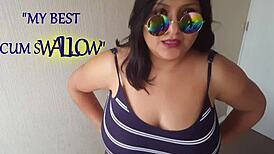 My BEST cum swallow in slow motion with big tits