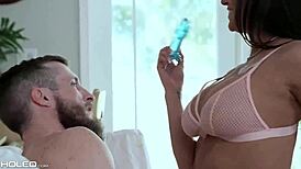 Getting my ass stuffed with a monster cock, then anal fingering and blowjob before a big cumshot on my tits