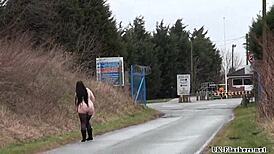 Fat British Amateur Emma Flashes Nude in Public Voyeur Scene