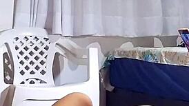 Watch me masturbate with this giant dildo in the recording room?