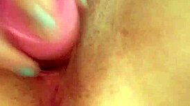 solo british whore intensely fucks her hairy cunt with a thick dildo