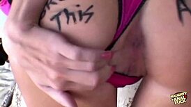 Hillary scott rides cowgirl POV, then doggystyle gaping assfucking, proving she's an anal slut drinking cum.