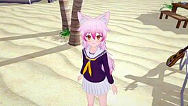 3D Cartoon Ranka Okami Gets Bent Over For Creampie