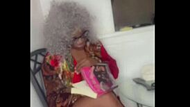 Granny seeks big ebony item for her oral needs