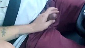 Driver Teases Until She Sucks Cock in Car