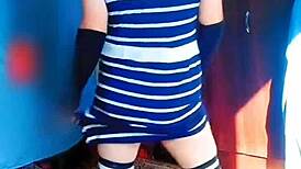 Big Ass White Boy Sissy Kitty Dancing Sexy in Gay Crossdresser Show