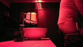 Intimate moment in the bathroom with a couple