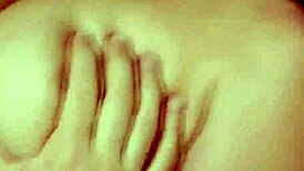 Tattooed redhead masseuse with big natural tits gives handjob and fucks hairless guy.