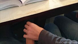 teacher jerks student cock in french classroom pov